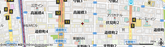 大阪府大阪市中央区伏見町周辺の地図