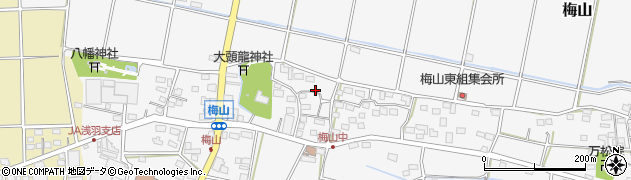 静岡県袋井市梅山周辺の地図