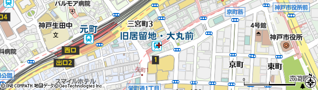 旧居留地・大丸前駅周辺の地図