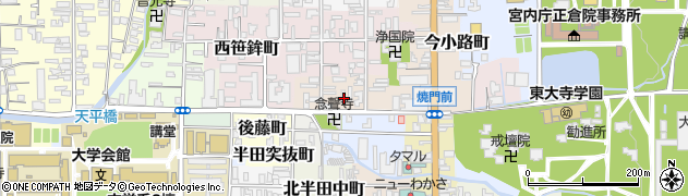 奈良県奈良市中御門町周辺の地図