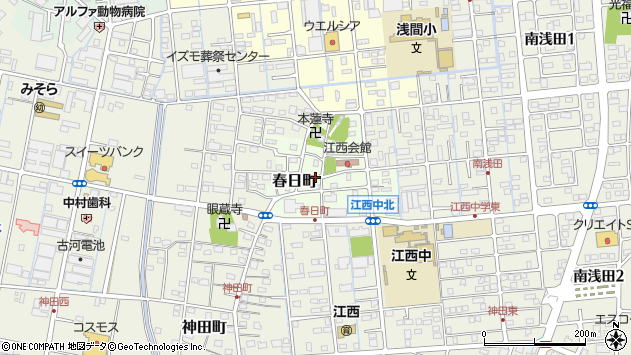 〒432-8046 静岡県浜松市中央区春日町の地図