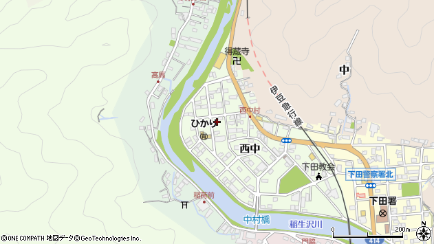 〒415-0018 静岡県下田市西中の地図