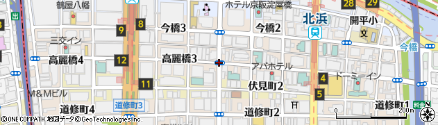 大阪府大阪市中央区高麗橋周辺の地図