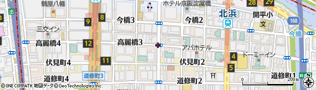 大阪府大阪市中央区高麗橋周辺の地図
