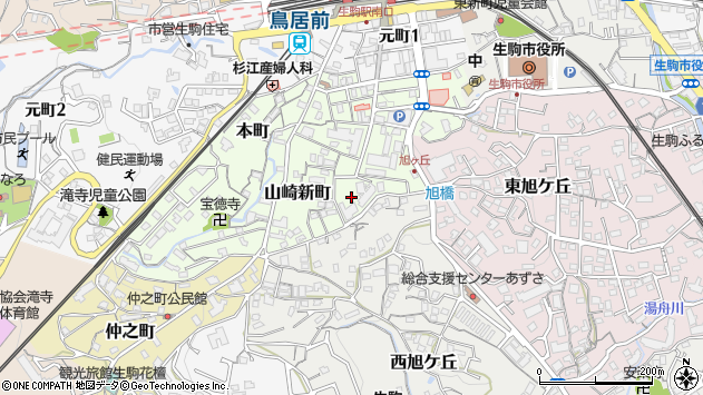 〒630-0255 奈良県生駒市山崎新町の地図