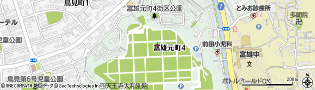奈良県奈良市富雄元町周辺の地図