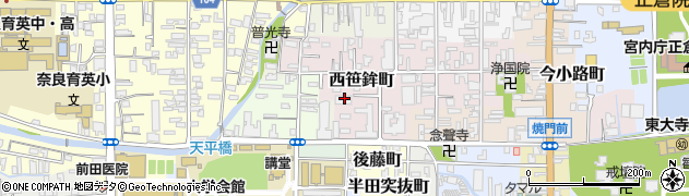 奈良県奈良市西笹鉾町42周辺の地図