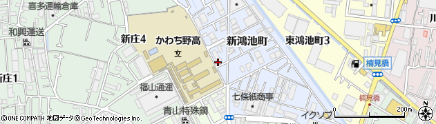 大阪府東大阪市新鴻池町13周辺の地図