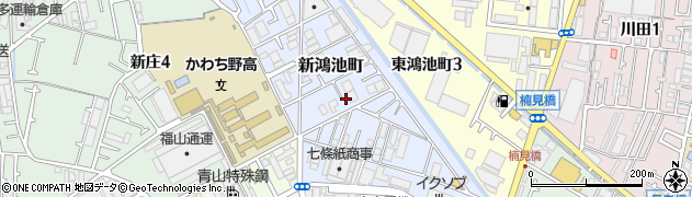 大阪府東大阪市新鴻池町12周辺の地図