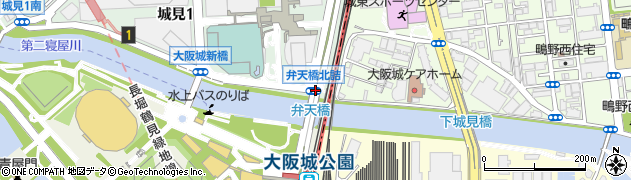 弁天橋北詰周辺の地図
