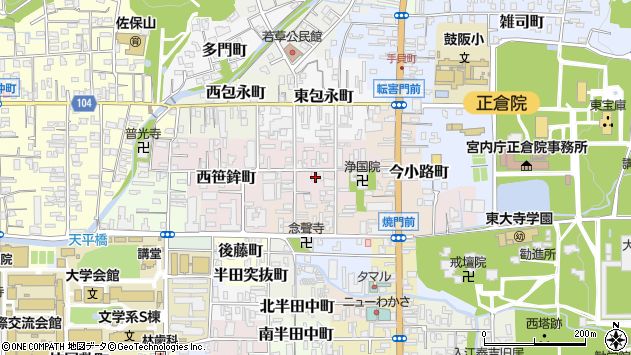 〒630-8288 奈良県奈良市東笹鉾町の地図