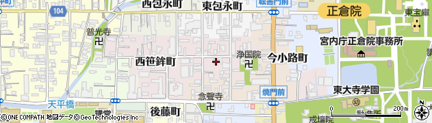 奈良県奈良市東笹鉾町周辺の地図