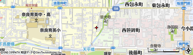 奈良県奈良市法蓮南（１丁目東町）周辺の地図