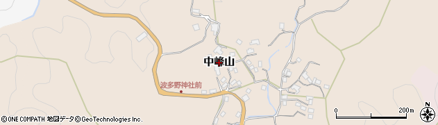 奈良県山添村（山辺郡）中峰山周辺の地図