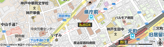 兵庫県神戸市中央区下山手通周辺の地図