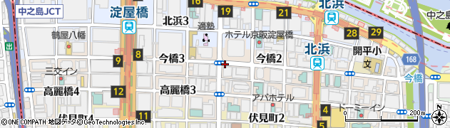 大阪府大阪市中央区今橋周辺の地図