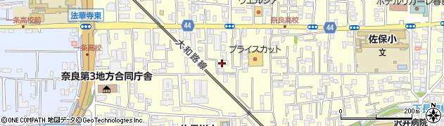 奈良県奈良市法蓮西町周辺の地図