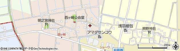 静岡県袋井市西ケ崎2338周辺の地図
