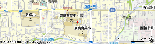 奈良県奈良市法蓮仲町周辺の地図