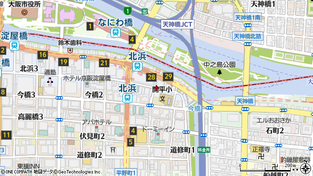 〒541-0041 大阪府大阪市中央区北浜の地図