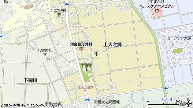 〒438-0051 静岡県磐田市上大之郷の地図