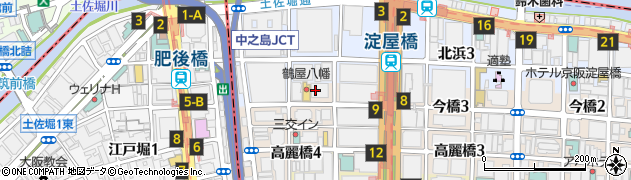 北國銀行大阪支店 ＡＴＭ周辺の地図
