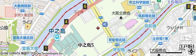 大阪府大阪市北区中之島周辺の地図