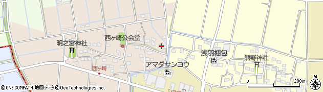 静岡県袋井市西ケ崎2347周辺の地図