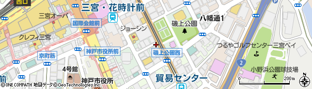 兵庫県神戸市中央区八幡通周辺の地図