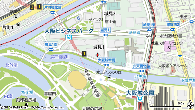 〒540-0001 大阪府大阪市中央区城見（次のビルを除く）の地図