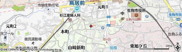奈良県生駒市本町7周辺の地図