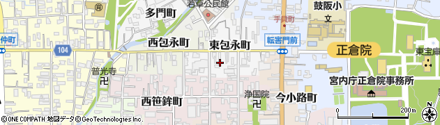 奈良県奈良市東包永町周辺の地図