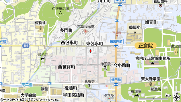 〒630-8286 奈良県奈良市東包永町の地図