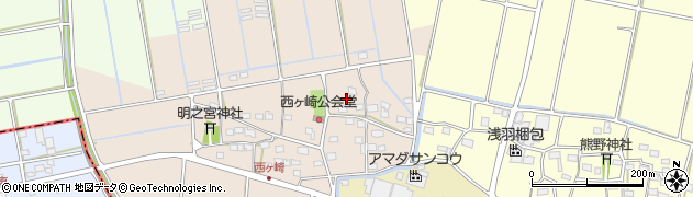 静岡県袋井市西ケ崎周辺の地図