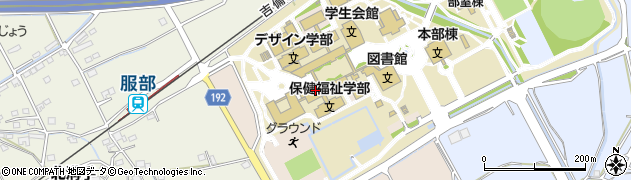 岡山県立大学　体育館周辺の地図