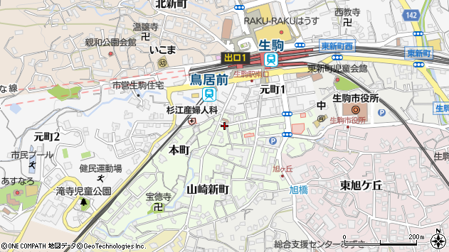 〒630-0256 奈良県生駒市本町の地図