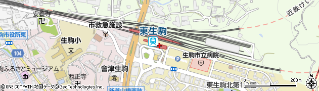 ハーベス東生駒店周辺の地図
