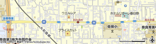 奈良高校周辺の地図