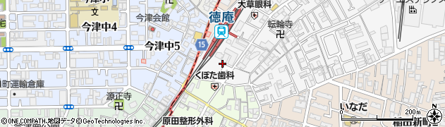 徳庵駅　自転車駐車場周辺の地図