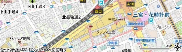 神戸牛 吉祥吉 三宮店周辺の地図