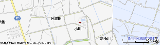 愛知県豊橋市細谷町（小川）周辺の地図