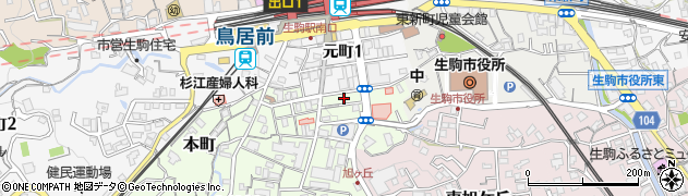 奈良県生駒市本町5周辺の地図