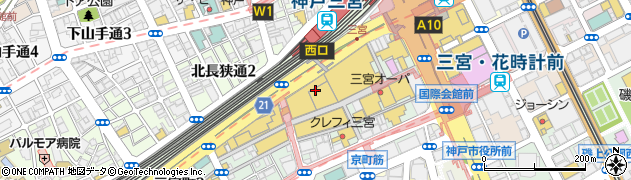 ビジョンメガネ　神戸三宮本店周辺の地図