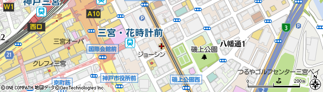 兵庫県神戸市中央区磯上通7丁目1-30周辺の地図