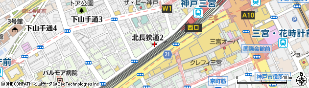 三宮駅前パーキング【ご利用可能時間：8:00～23:59】周辺の地図