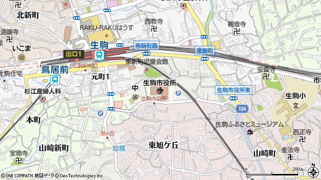 〒630-0200 奈良県生駒市（以下に掲載がない場合）の地図