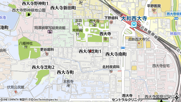 〒631-0825 奈良県奈良市西大寺芝町の地図