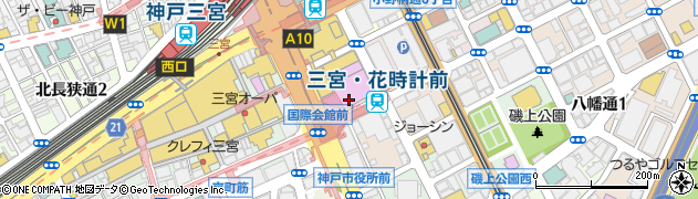 ビューティアイラッシュＳＯＬ三宮店周辺の地図