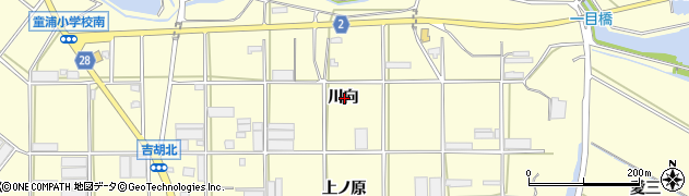 愛知県田原市浦町川向周辺の地図