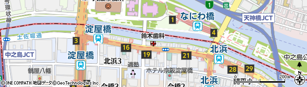 株式会社西日本新聞社　大阪支社周辺の地図